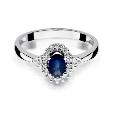 Inel Aur 9K cu Safir 0.70 ct si Diamante Naturale 0.10 ct - Img 6