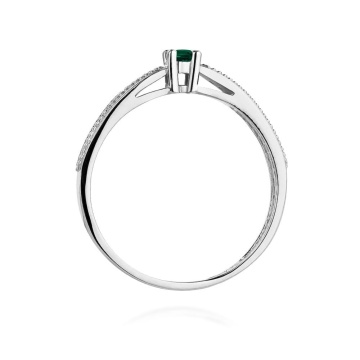 Inel Aur 9K cu Smarald 0.15 ct si Diamante Naturale 0.09 ct - Img 7