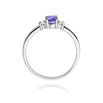 Inel Aur 9K cu Tanzanit 0.40 ct si Diamante Naturale 0.08 ct - Img 7