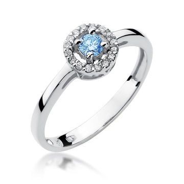 Inel Aur 9K cu Topaz Swiss 0.15 ct si Diamante Naturale 0.08 ct - Img 5