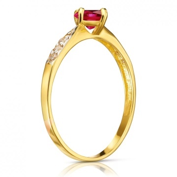 Inel de aur cu zirconiu cubic Only One, rubin pr. 333 3.1545 part - Img 2