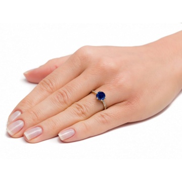 Inel de logodnă din Aur 8K cu zirconiu cubic în formă de safir. 3.1573ff - Img 3
