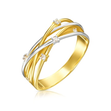 Inel Din Aur 8K Intertwined Cu Zirconiu - Img 2
