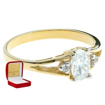 Inel Elegant Aur 8K cu Zirconii - Design Clasic - Img 3
