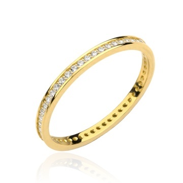 Inel Fin Din Aur 14K Cu Zirconiu - Img 2