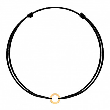 Little Collection - Bratara cu snur si disc din aur 14k