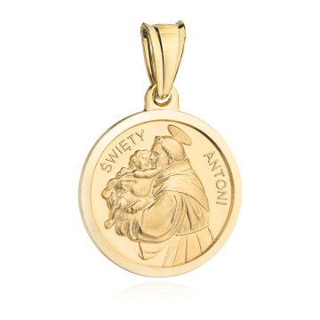 Medalion Aur 14k cu Sfantul Antonie - Img 3