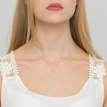 Pandantiv Aur 14K cu Diamante Naturale 0.01 ct - Img 2