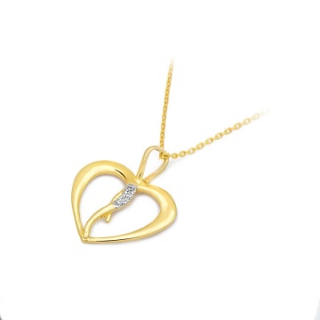 Pandantiv Aur 14K cu Diamante Naturale 0.03 ct - Img 2