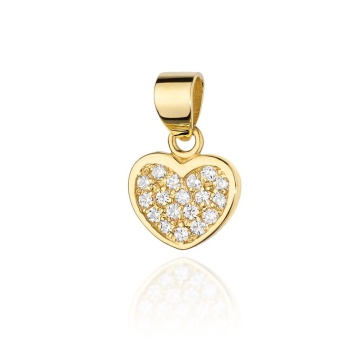 Pandantiv Aur 14K cu Diamante Naturale 0.15 ct - Img 1
