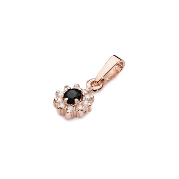 Pandantiv Aur 14K cu Diamante Naturale Albe si Negre 0.21 ct - Img 4