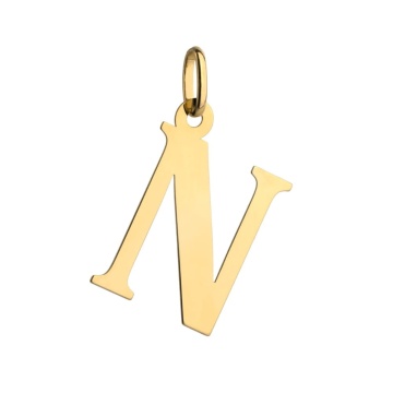 Pandantiv Aur 14K cu Litera N, 24x14 mm - Img 3
