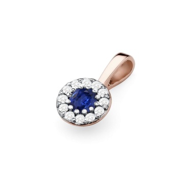 Pandantiv Aur 14K cu Safir 0.15 ct si Diamante Naturale 0.10 ct - Img 4
