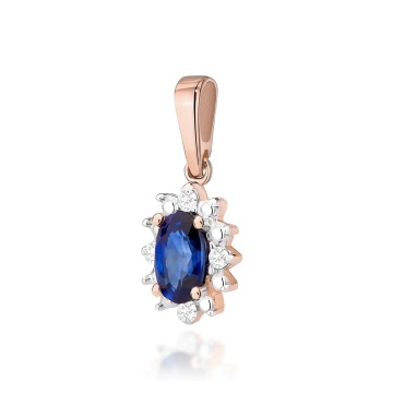 Pandantiv Aur 14K cu Safir 0.30 ct si Diamante Naturale 0.02 ct - Img 5