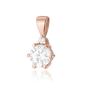 Pandantiv Aur 14K cu White Sapphire 0.60 ct si Diamant Natural 0.01 ct - Img 3
