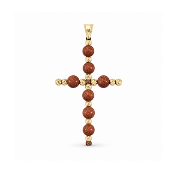 Pandantiv Cruce Goldstone AUR 14K