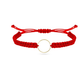 Set 2 bratari pentru cupluri Circle of Love din aur 14K - Img 4
