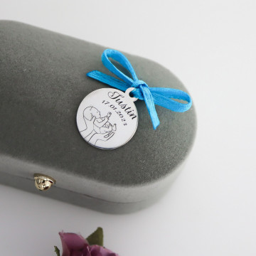 Banut Argint 1.6cm pentru Mot - Scaldat - Botez - Turta - personalizabil - Img 2