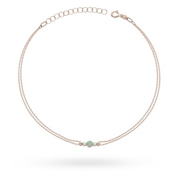 Bratara Aur 14K cu Smarald 0.15 ct si Diamante Naturale 0.03 ct - Img 3