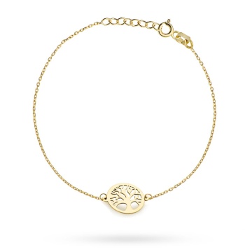 Brățară Elegantă din Aur 14K cu Simbolul Pomul Vieții în Cerc - Img 3