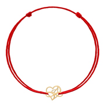 Bratara Infinity Love Letter cu snur si initiala din aur 14k - Img 3