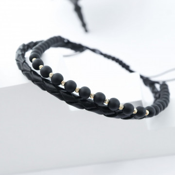 Bratara Onix Wish din AUR 14K si Piele Naturală - Img 4