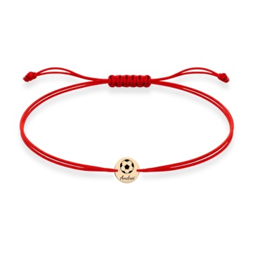 Brățară pentru Copii cu Minge de Fotbal și Bănuț 7mm din Aur 14K cu Șnur Reglabil - Img 5