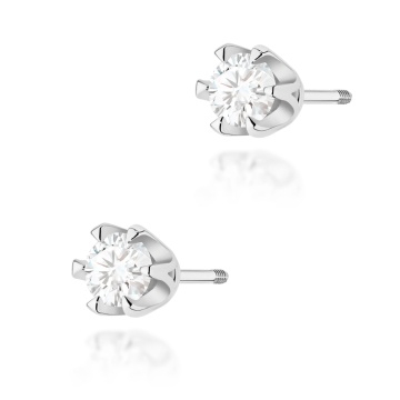Cercei Aur 14K cu Diamant de Laborator 0.30 ct Filet cu Protectie - Img 5