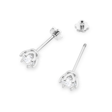 Cercei Aur 14K cu Diamant de Laborator 0.50 ct Filet cu Protectie - Img 8