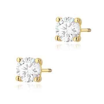 Cercei Aur 14K cu Diamant de Laborator 1.00 ct Filet cu Protectie