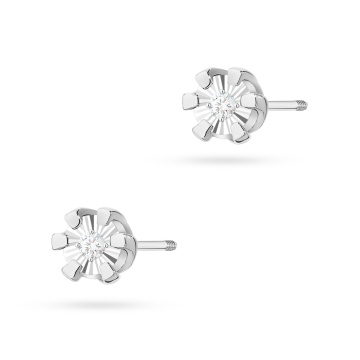Cercei Aur 14K cu Diamant Natural 0.01 ct Filet cu Protectie - Img 5