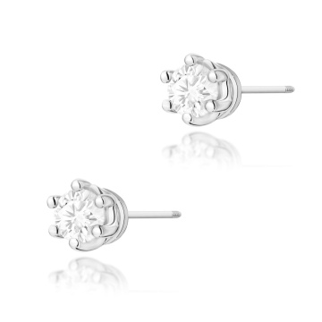 Cercei Aur 14K cu Diamant Natural 0.15 ct Filet cu Protectie - Img 5
