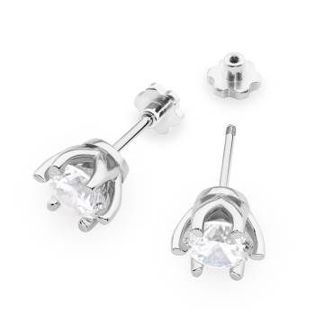 Cercei Aur 14K cu Diamant Natural 1.00 ct Filet cu Protectie - Img 8