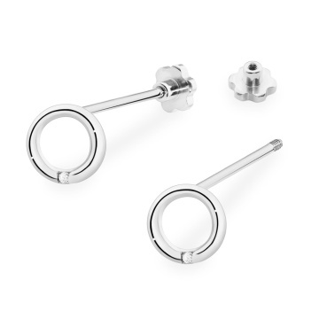 Cercei Aur 14K cu Diamante Naturale 0.01 ct Filet cu Protectie - Img 5