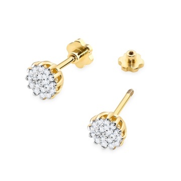 Cercei Aur 14K cu Diamante Naturale 0.19 ct Filet cu Protectie - Img 2