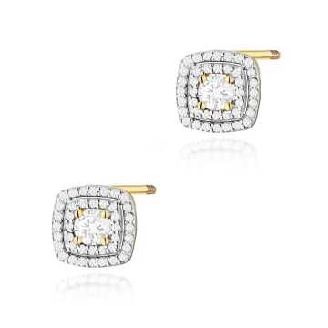 Cercei Aur 14K cu Diamante Naturale 0.70 ct Filet cu Protectie