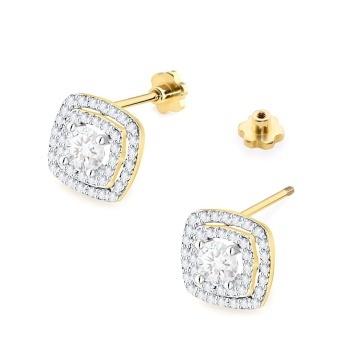 Cercei Aur 14K cu Diamante Naturale 0.70 ct Filet cu Protectie - Img 2