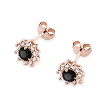 Cercei Aur 14K cu Diamante Naturale Albe si Negre 0.29 ct - Img 5