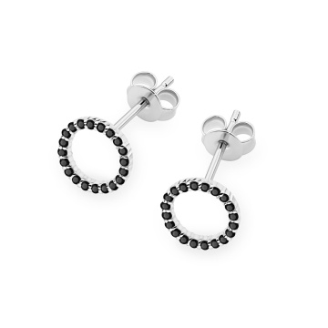 Cercei Aur 14K cu Diamante Naturale Negre 0.20 ct - Img 8