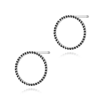 Cercei Aur 14K cu Diamante Naturale Negre 0.40 ct Filet cu Protectie - Img 7
