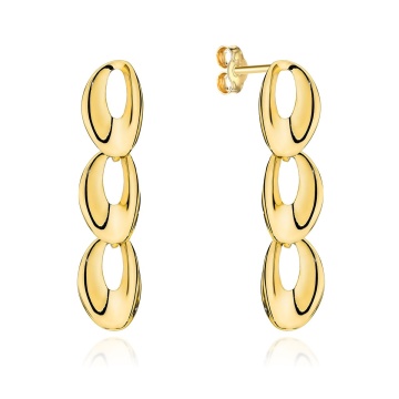Cercei Aur 14k cu Model Neted - Img 3