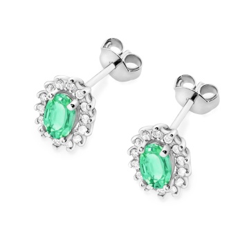 Cercei Aur 14K cu Smarald 0.40 ct si Diamante Naturale 0.24 ct - Img 6