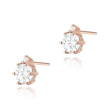 Cercei Aur 14K cu White Sapphire 0.60 ct si Diamante Naturale 0.03 ct - Img 5