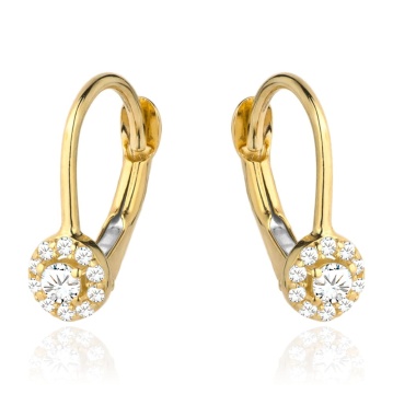 Cercei Aur 14k cu Zirconii Albe - Img 2