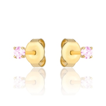 Cercei Aur 14k cu Zirconii Roz Deschis - Img 4