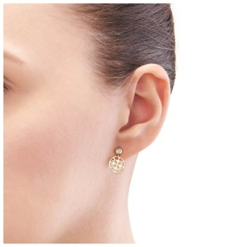Cercei Aur 8K Oriental Vara cu Zirconiu 2,5 mm - Img 3