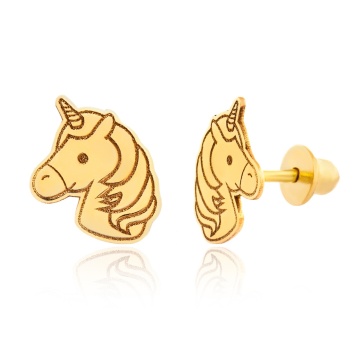 Cercei cu protectie pentru copii - Unicorn Collection din AUR 14K - Img 2