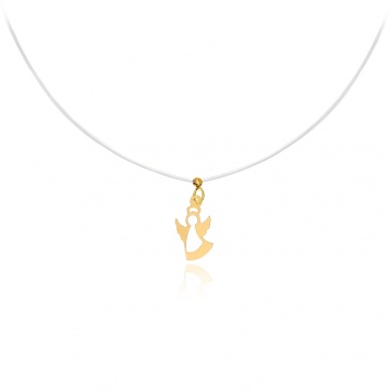 Colier Angelic cu fir transparent si Inger din AUR 14K