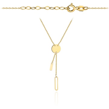 Colier Aur 14k cu Banut si Placute - Img 2