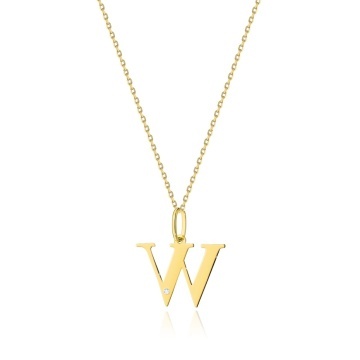 Colier Aur 14K cu Diamant Natural 0.01 ct